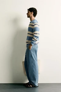 STRAIGHT FIT DENIM CHINO PANTS
