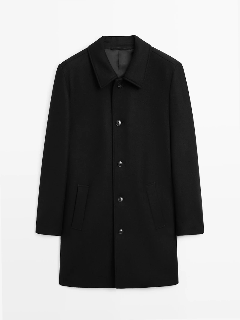 Manteau mi-long en laine mélangée