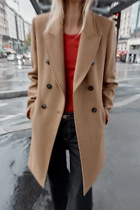 MANTEAU À BOUTONNAGE CROISÉ AVEC ÉPAULETTES