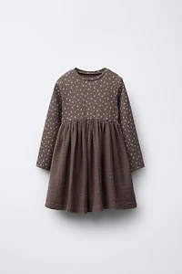 FLORAL RIBBED DRESS