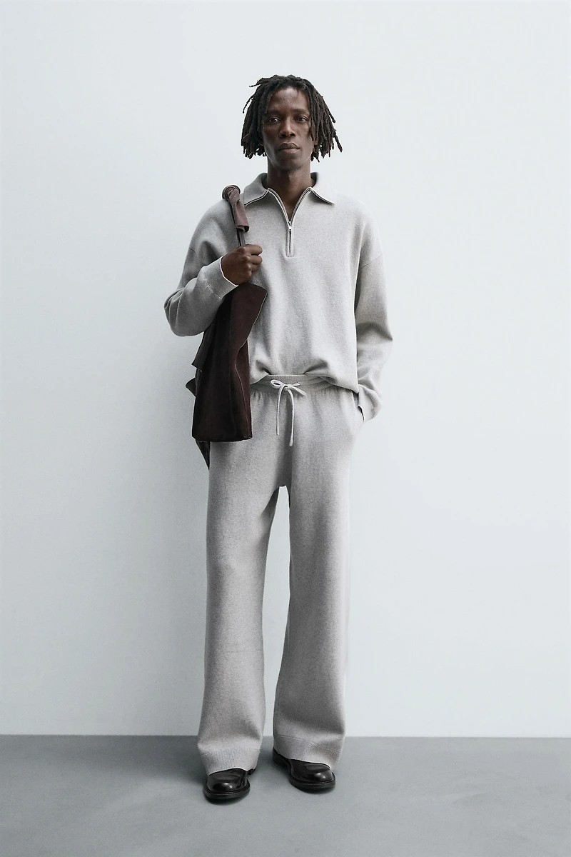 KNIT QUARTER-ZIP POLO SHIRT