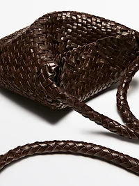 Braided nappa leather crossbody bag
