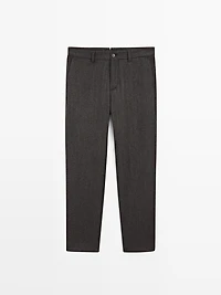 Twill wool blend trousers