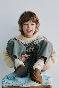 PULL EN MAILLE JACQUARD AVEC LAINE ET ALPAGA