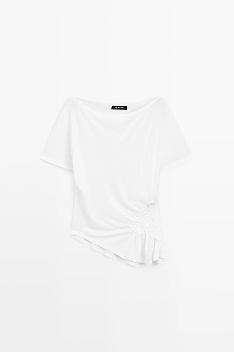 Asymmetric top with embroidered detail
