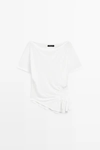 Asymmetric top with embroidered detail