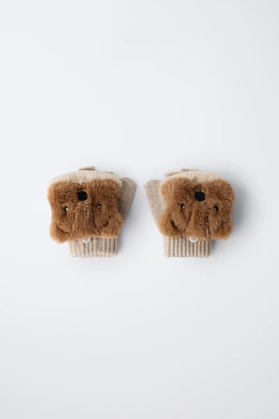 GANTS MITAINES EFFET POILS DE CASTOR