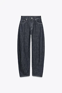 HIGH-WAIST BARREL TRF JEANS