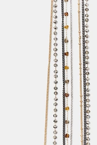 BEADED FRINGE GEM NECKLACE
