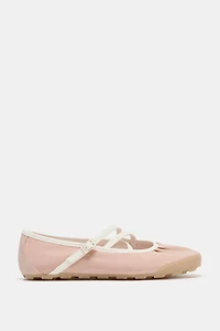 SATIN ATHLETIC BALLET FLATS