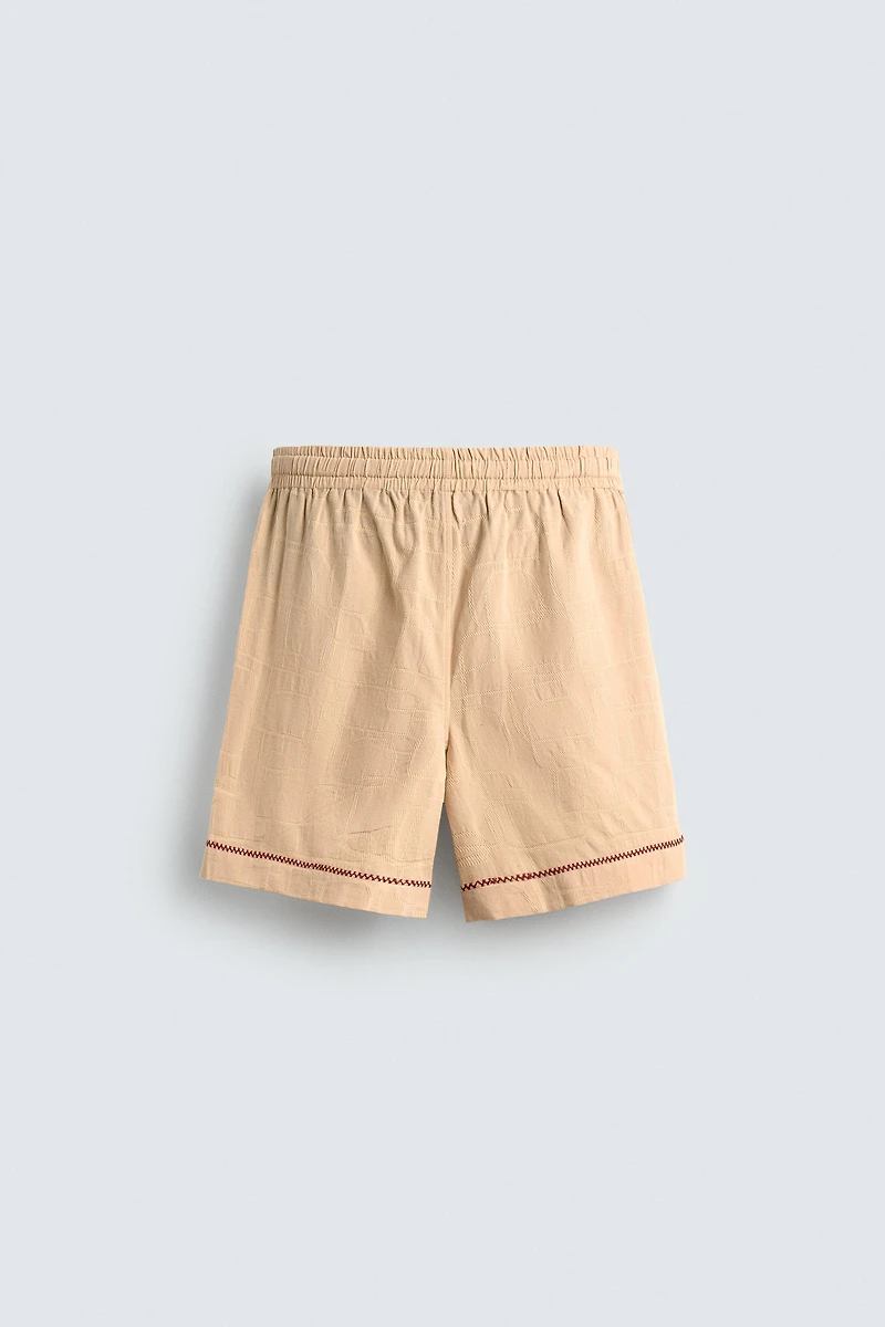 SHORT RELAXED FIT JACQUARD BRODÉ