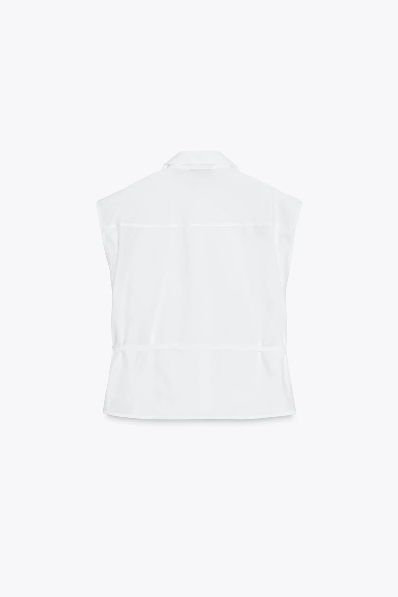 CHEMISE EN POPELINE ET GUIPURE