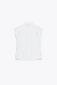 CHEMISE EN POPELINE ET GUIPURE
