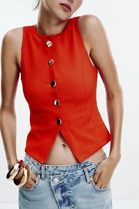BUTTON VEST TOP