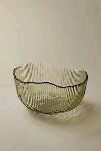 GLASS BOWL WITH RAISED DESIGN