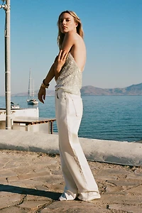 SEQUIN HALTER TOP