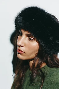 FAUX FUR HEADBAND TURBAN