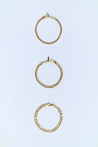 3-PACK OF LINK CHAIN BRACELETS