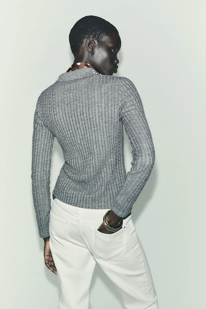 JEWEL NECK CROPPED CARDIGAN