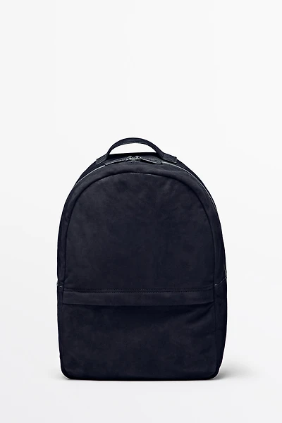 Sac à dos en cuir et daim