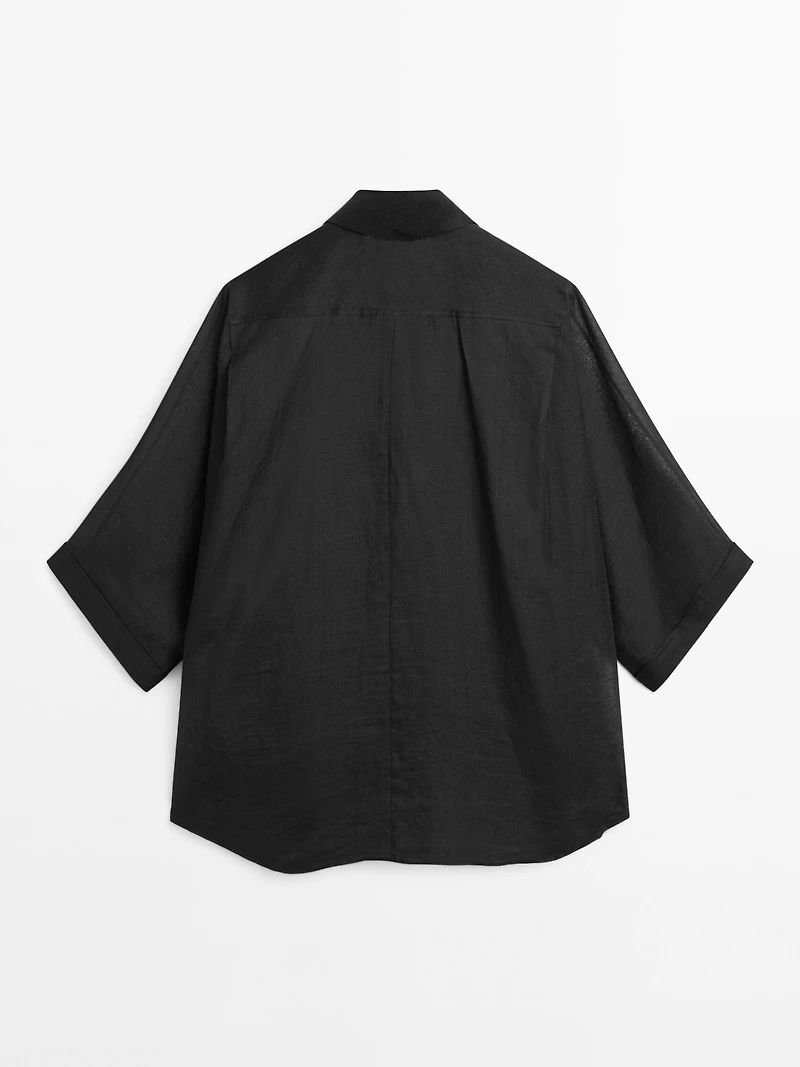 Batwing sleeve 100% ramie shirt - Studio