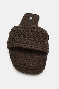 CROCHET FLAT SLIDE SANDALS