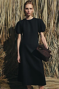 ZW COLLECTION LINEN BLEND MIDI DRESS