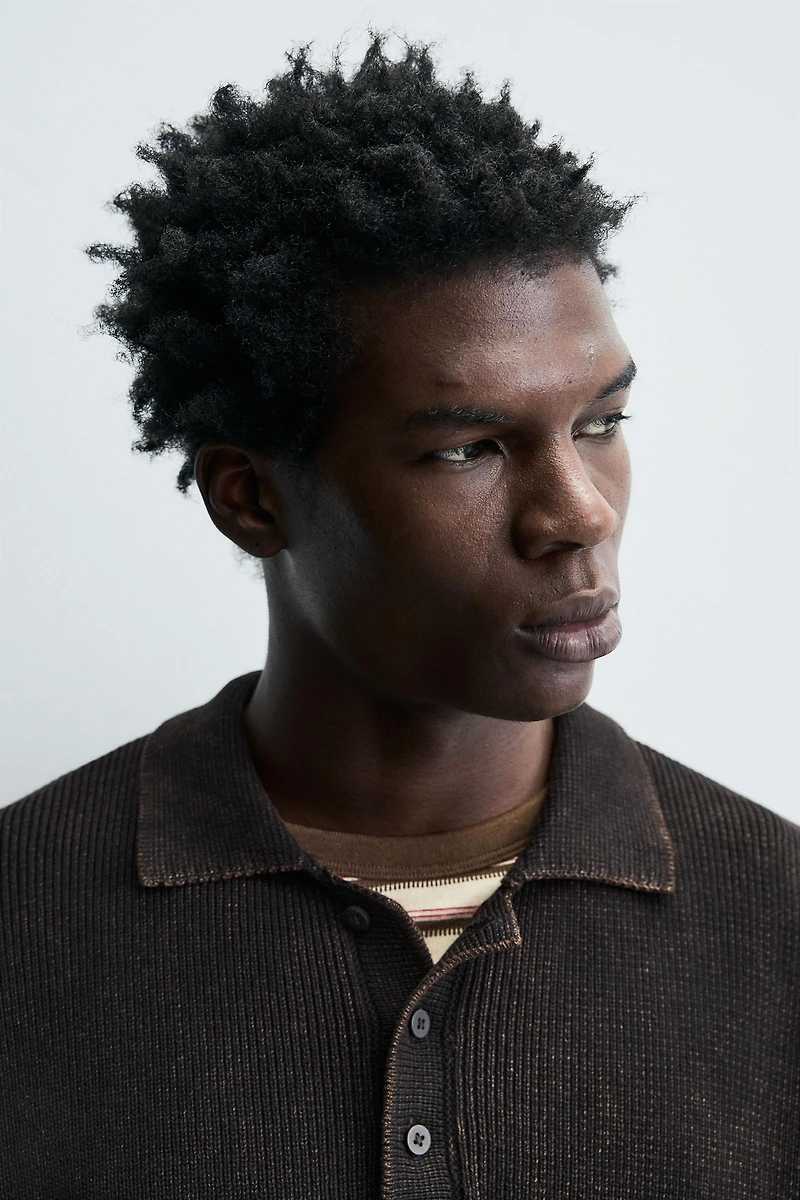 POLO EN MAILLE DÉLAVÉ