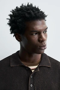 POLO EN MAILLE DÉLAVÉ