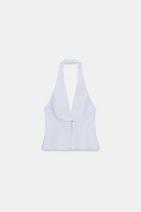 BUTTON HALTER TOP