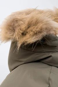 LONG DOWN FEATHER WATER REPELLENT AND WIND RESISTANT PUFFER COAT