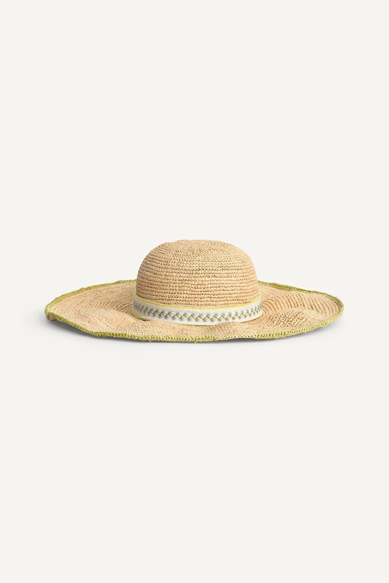LIMITED EDITION EMBROIDERED RAFFIA HAT