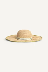 LIMITED EDITION EMBROIDERED RAFFIA HAT