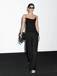 100% cotton top with asymmetric neckline
