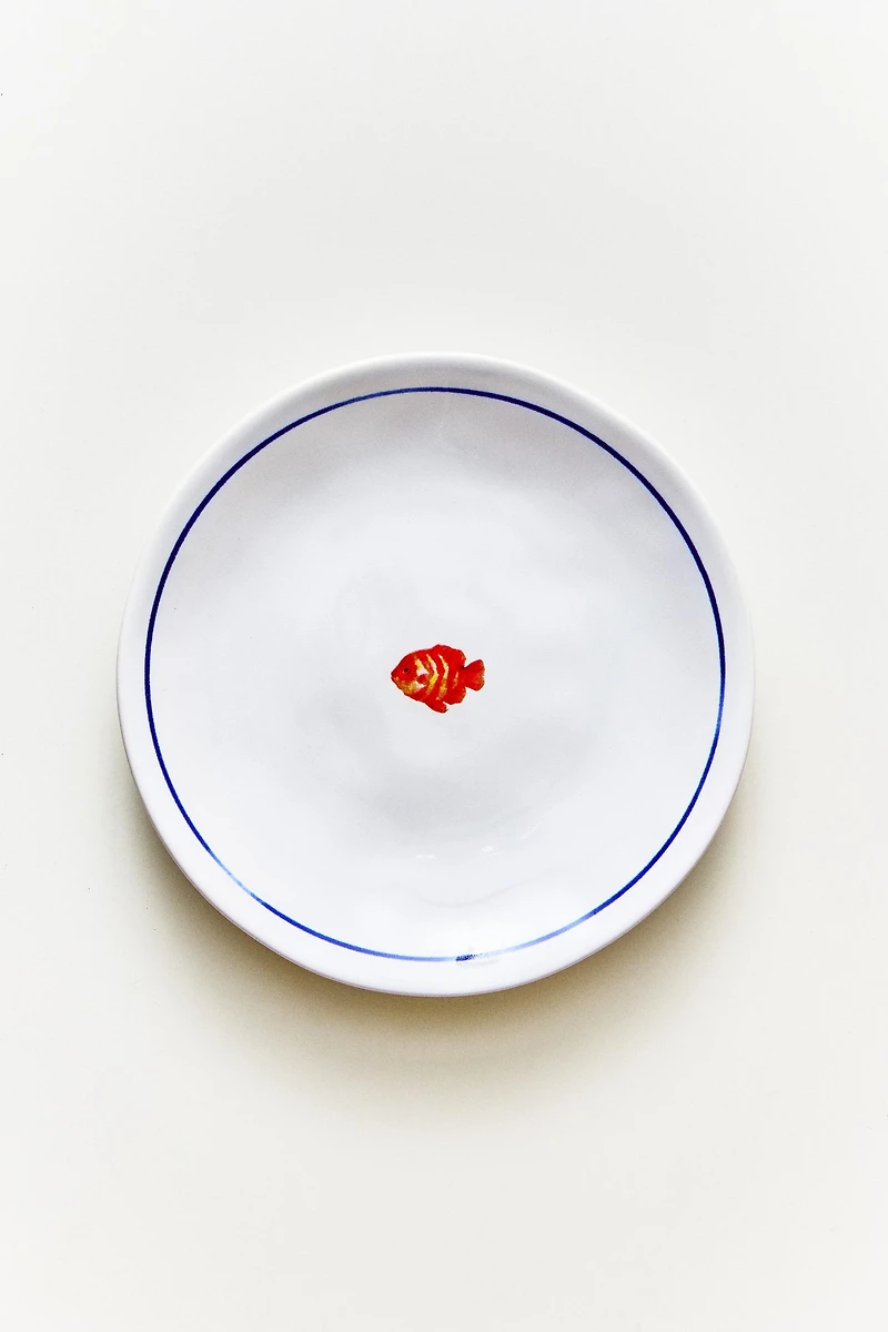 MARINE ANIMAL STONEWARE SIDE PLATE