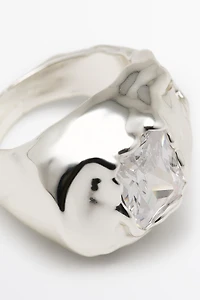 Melted effect shimmery ring