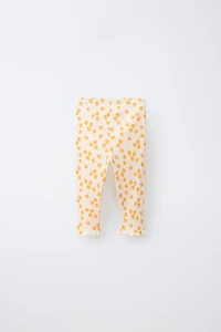 FLORAL RIBBED LEGGINGS