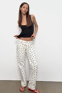 TRF LOW RISE WIDE LEG POLKA DOT JEANS