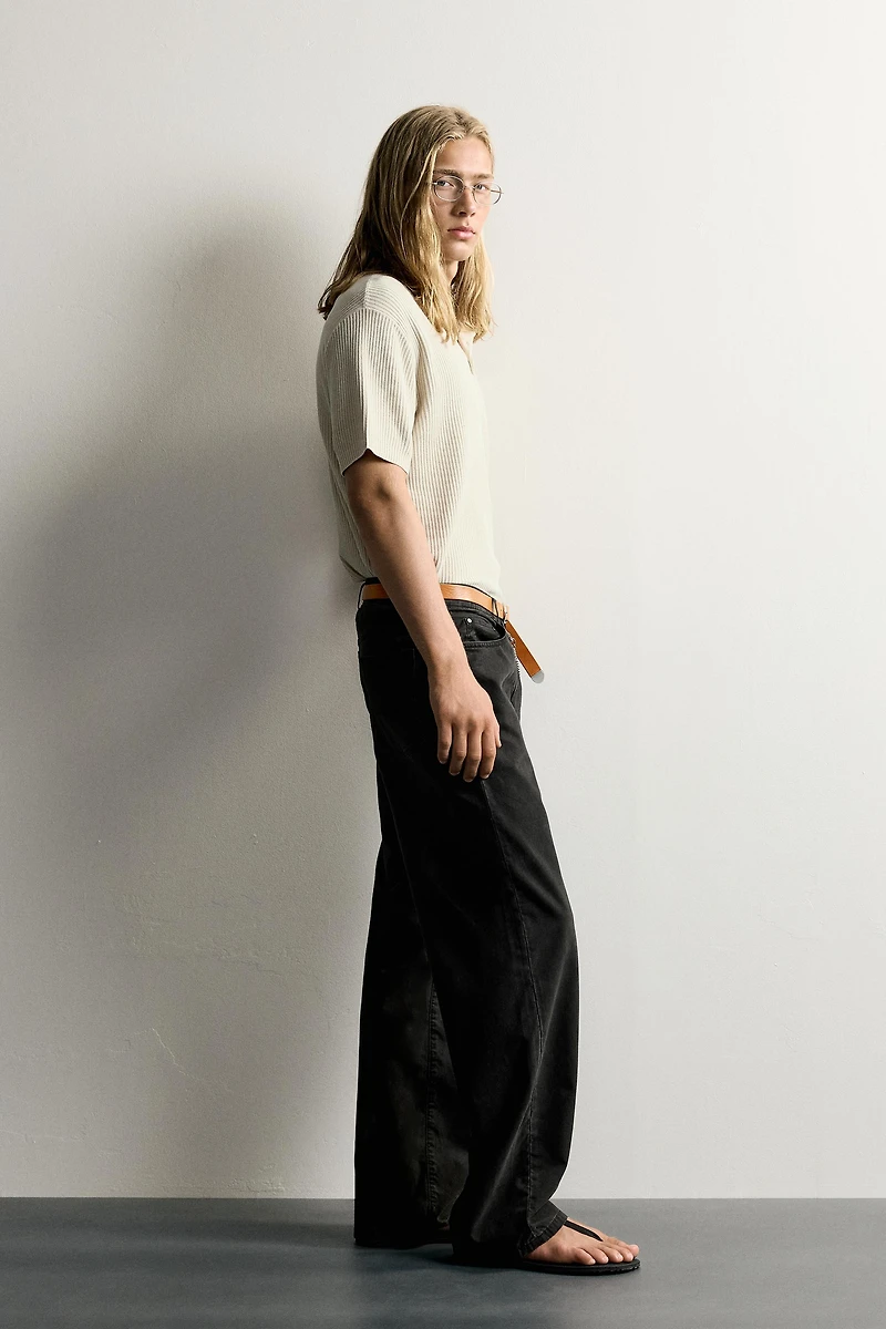 LYOCELL COTTON STRAIGHT FIT TROUSERS