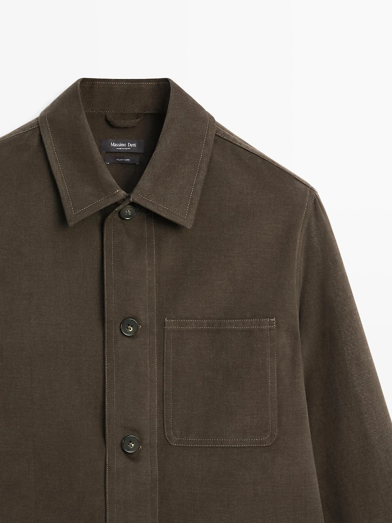 Twill overshirt with pockets