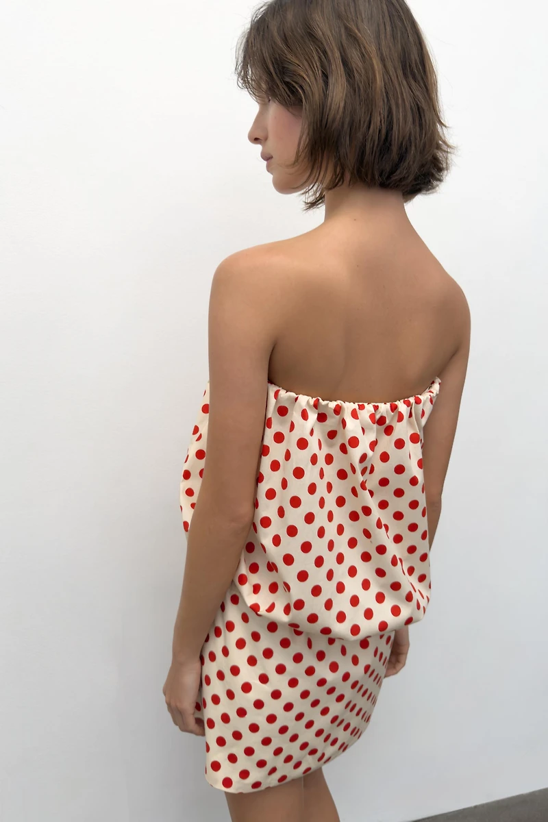 POLKA DOT BANDEAU DRESS