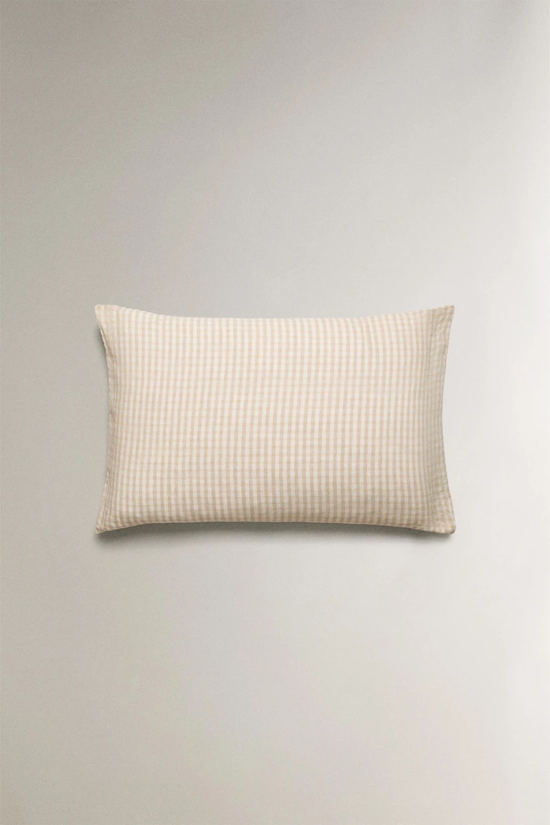 DYED THREAD CHECK PILLOWCASE