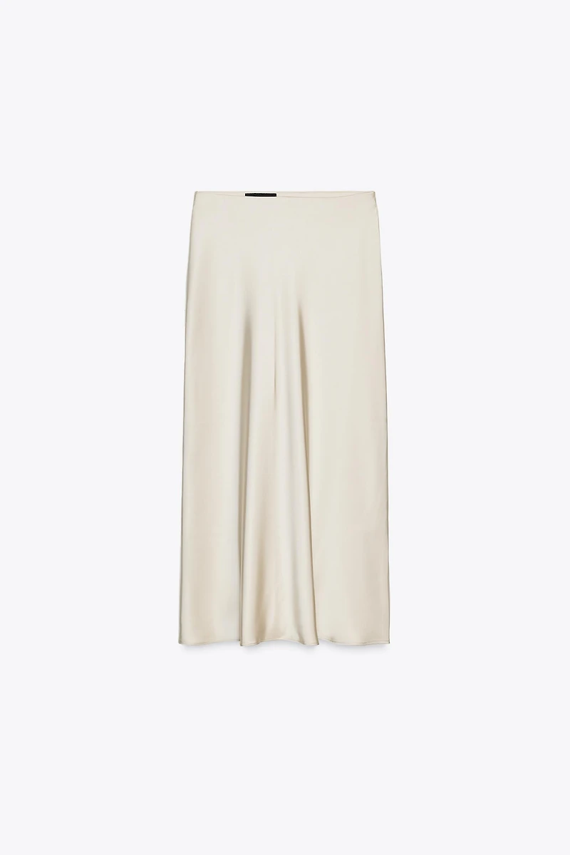 SATIN MIDI SKIRT