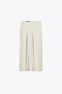 SATIN MIDI SKIRT