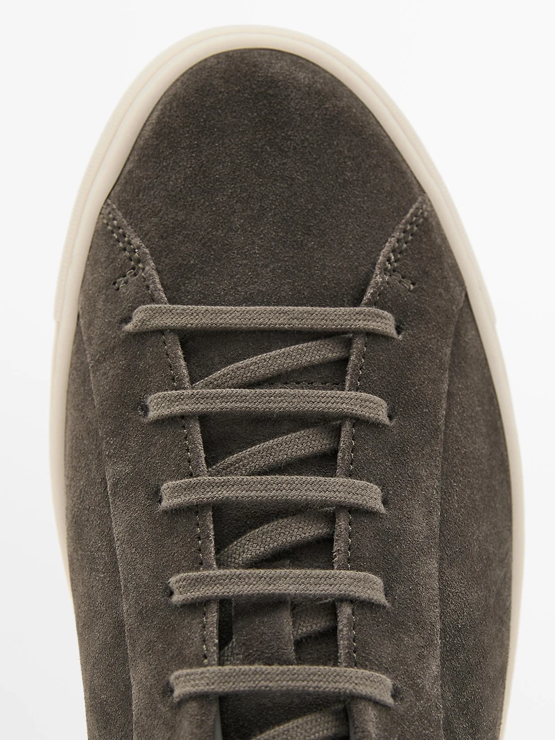 Split suede trainers
