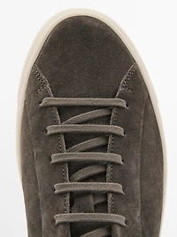 Split suede trainers