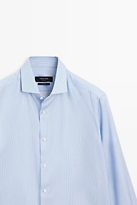 Slim fit striped 100% cotton shirt