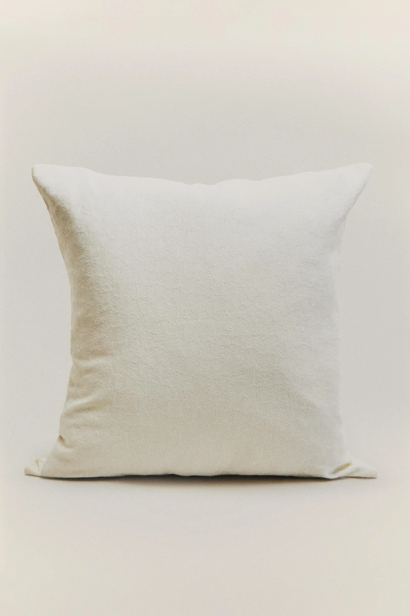 COTTON JACQUARD THROW PILLOW COVER