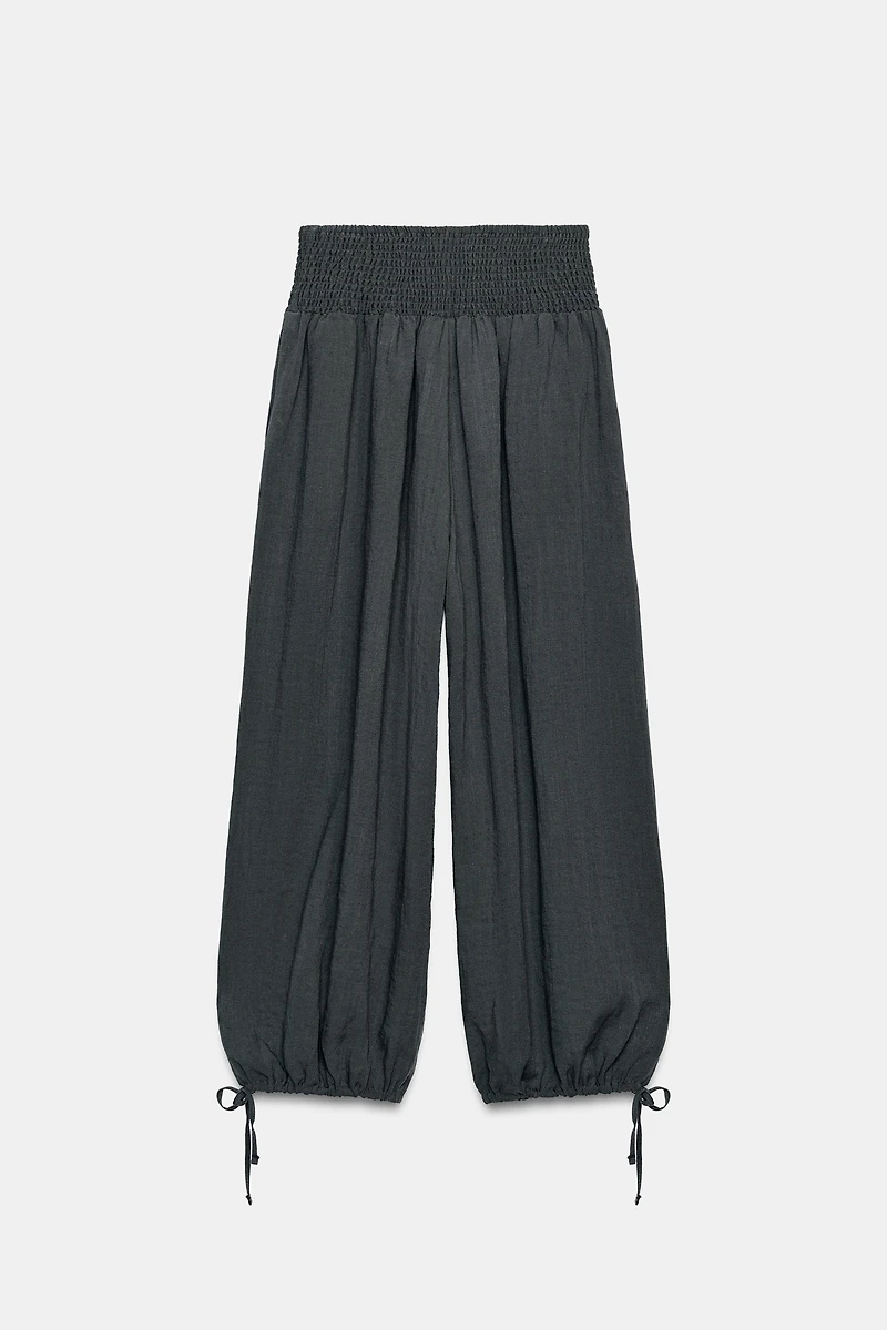 PANTALON BAGGY À TAILLE ÉLASTIQUE