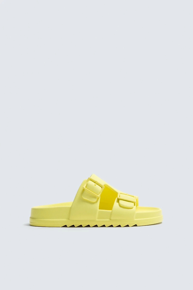RUBBERIZED DOUBLE STRAP SANDALS